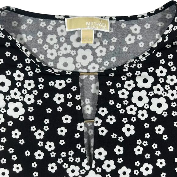 Michael Kors - Women's Black / White Flower Blouse - Size: Large - Picture 3 of 8